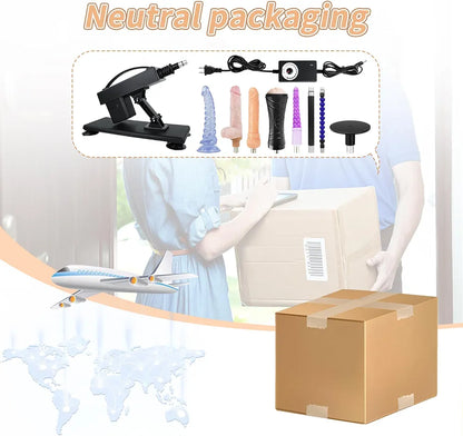 Automatic Thrusting Dildo Machine with 3 XLR Attachments and Suction Cup Base