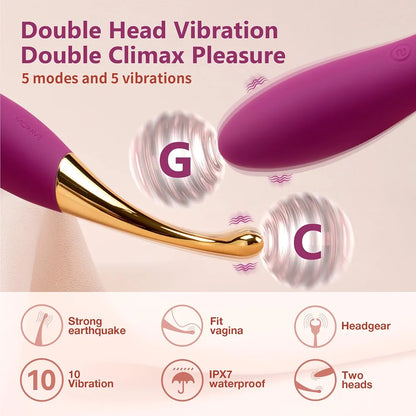 SVAKOM Multi-Function Silicone Wand Massager with Dual Interchangeable Heads for Targeted Stimulation