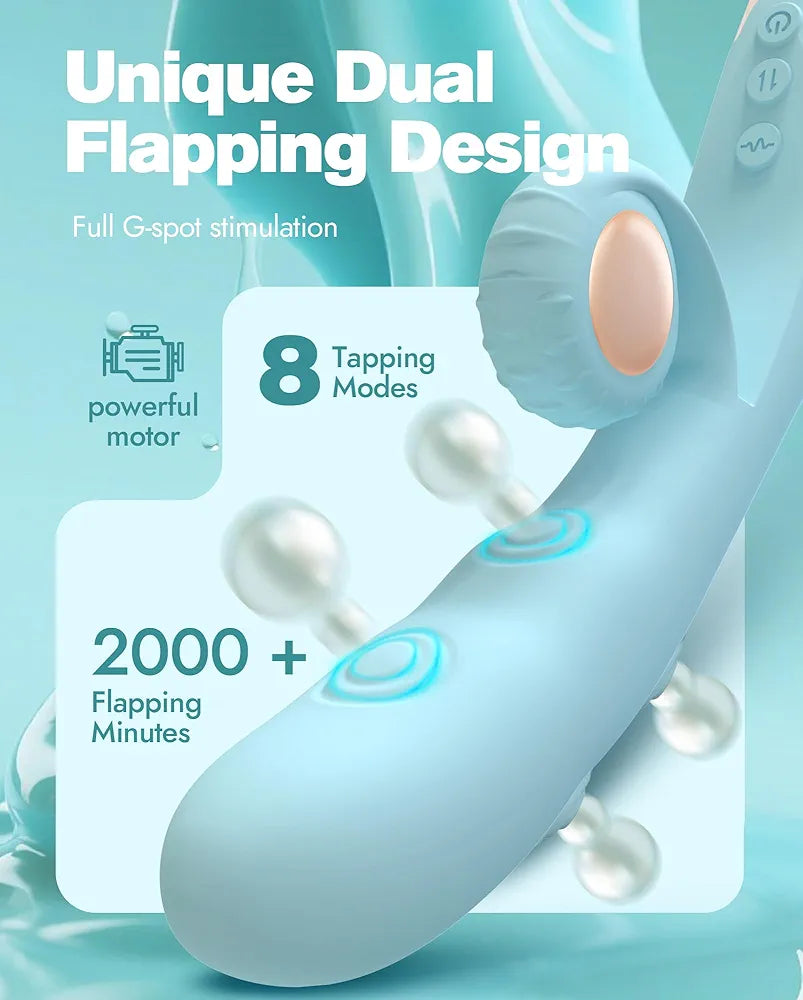 Dual-Action Rabbit Vibrator with 8 Flapping Modes and 8 G-Spot Stimulation Settings for Couples