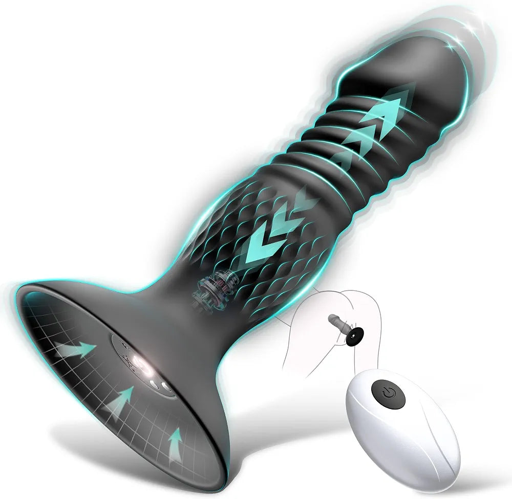 Remote-Controlled Prostate Massager with 10 Vibration and Thrusting Modes for Men