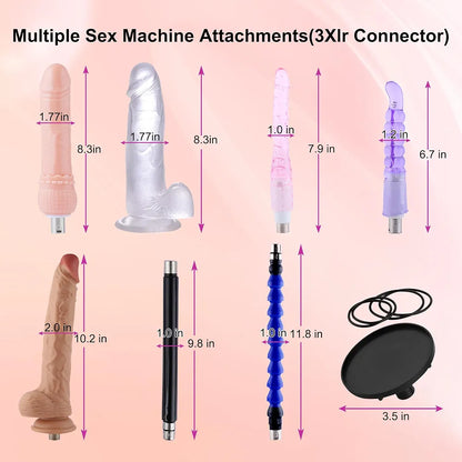 Professional Thrusting Sex Machine with 8 Attachments and Powerful Suction Base