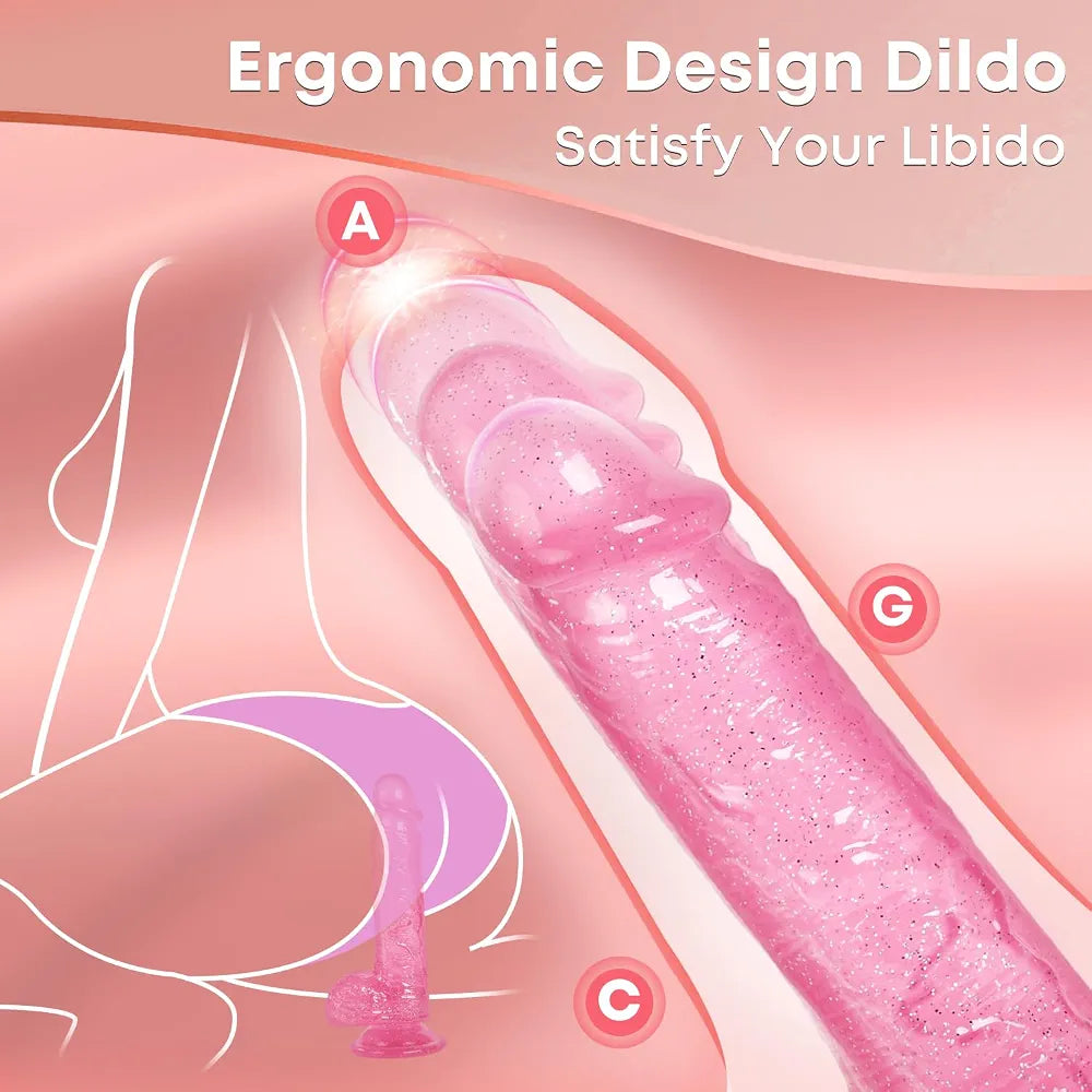 7.9-Inch Realistic Strapless G-Spot Dildo with Strong Suction Cup - Soft Lifelike Pink Silicone Sex Toy for Women and Couples