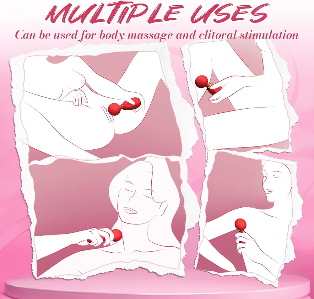 10-Mode Waterproof Mini Wand Massager for Clitoral Stimulation