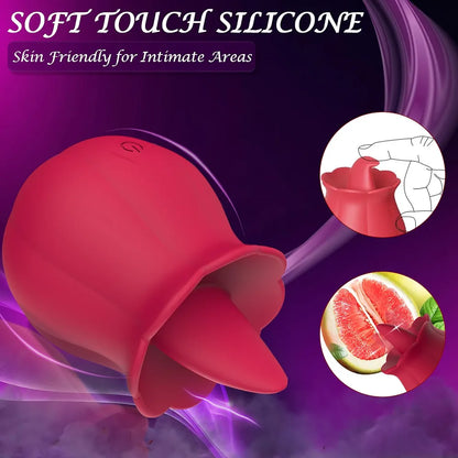 Rose-Shaped Clitoral Suction Vibrator with 10 Vibration Modes for Targeted Stimulation