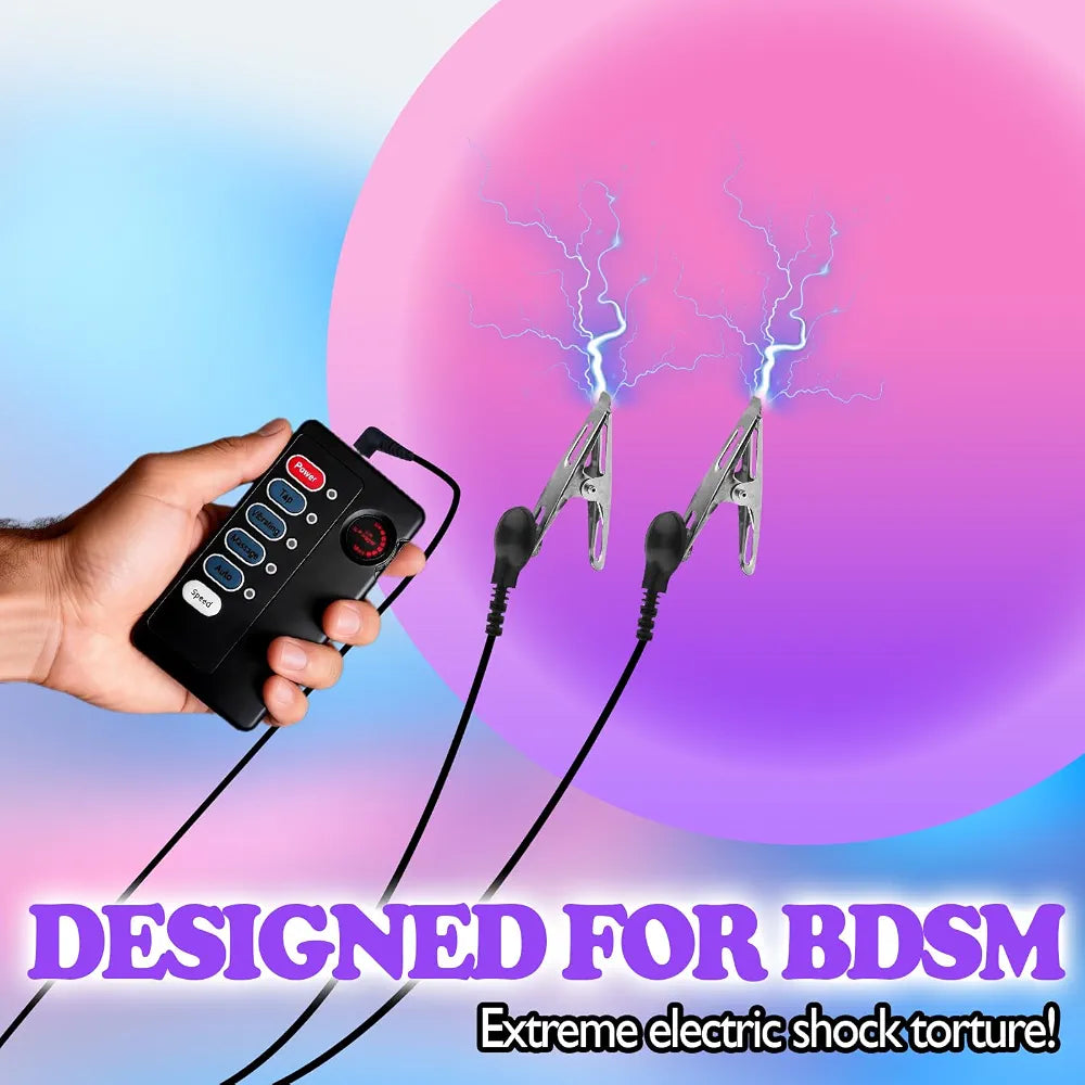 Adjustable Electric Stimulation Nipple and Clitoral Clamps for Advanced BDSM Play