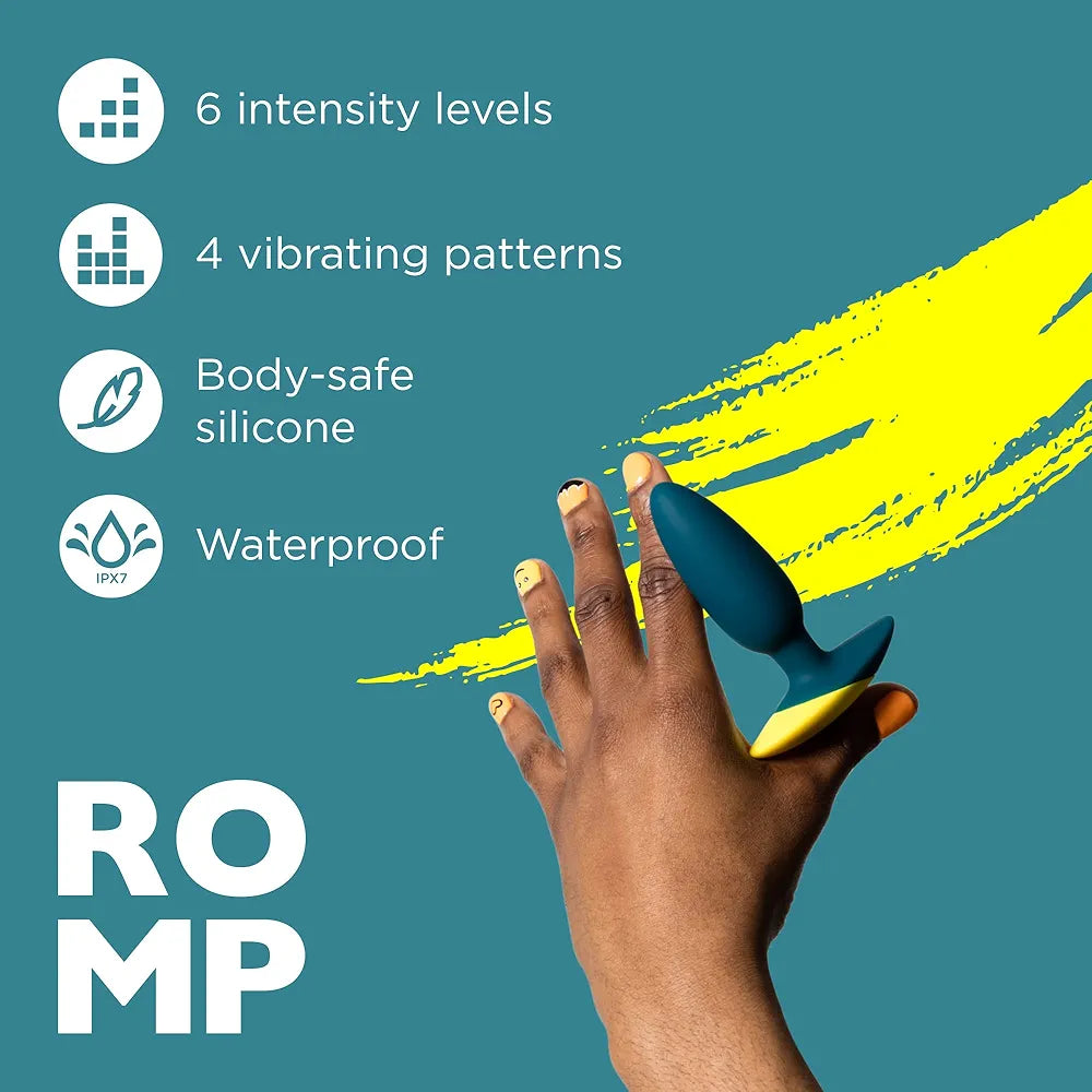 ROMP 4-Inch Waterproof Silicone Prostate Massager with 6 Vibration Modes