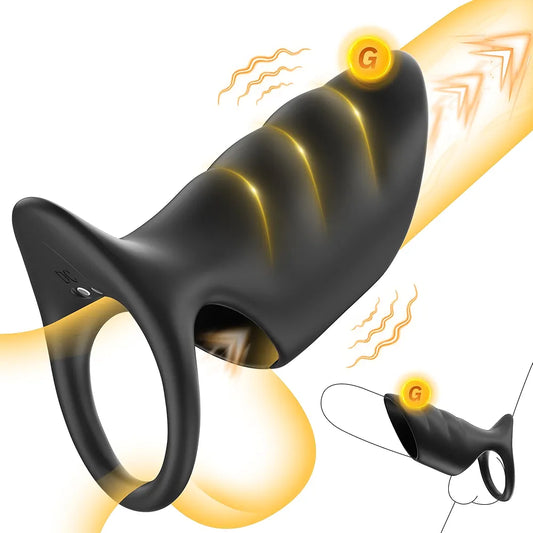 10-Mode Vibrating Penis Ring and Sleeve for Enhanced Stimulation and Performance