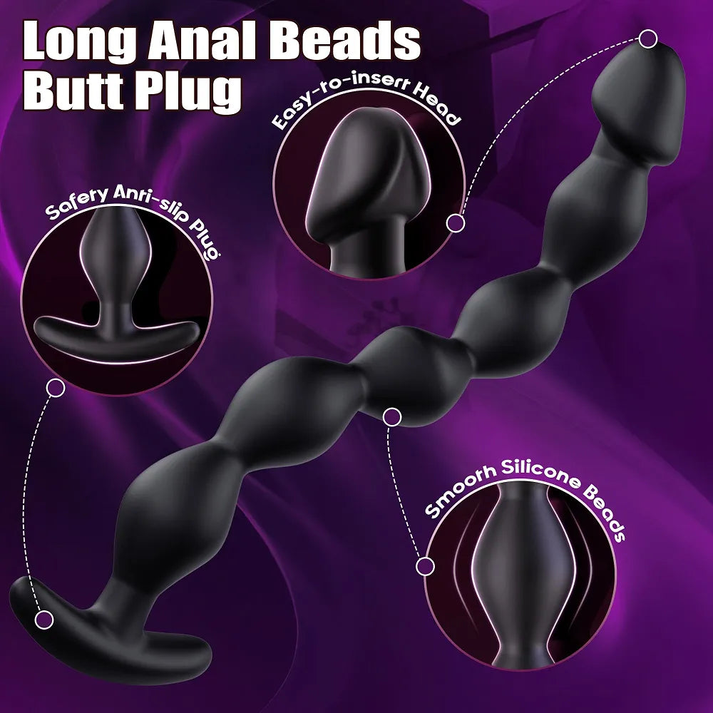 Premium Silicone Anal Bead Trainer and Prostate Massager Set for Couples