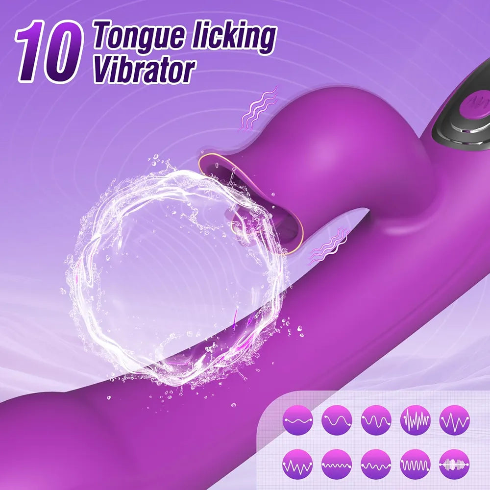 Premium 3-in-1 Dual-Stimulation Rabbit Vibrator with 10 Licking and Pulsing Modes