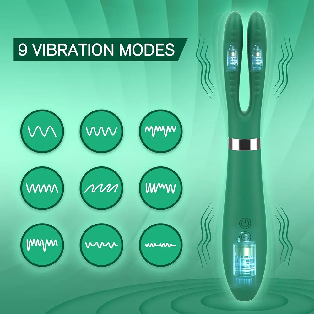 9-Mode Rabbit G-Spot and Clitoral Wand Vibrator for Couples