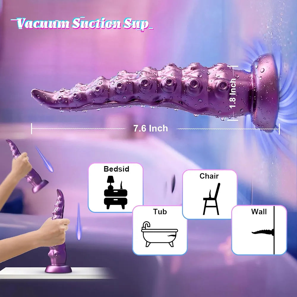 MHYNNR App-Controlled Vibrating Octopus Tentacle Dildo with Suction Cup