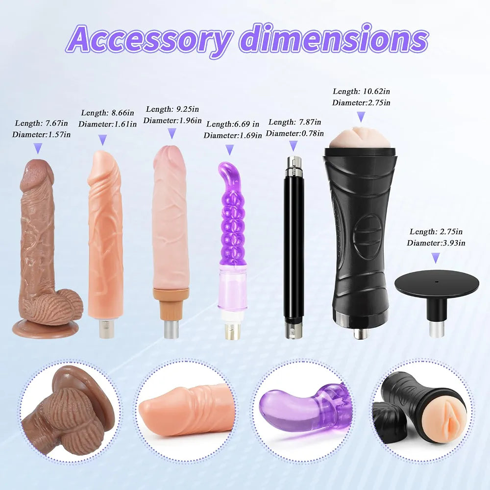 Automatic Thrusting Dildo Machine with Remote Control and 3XLR Attachments