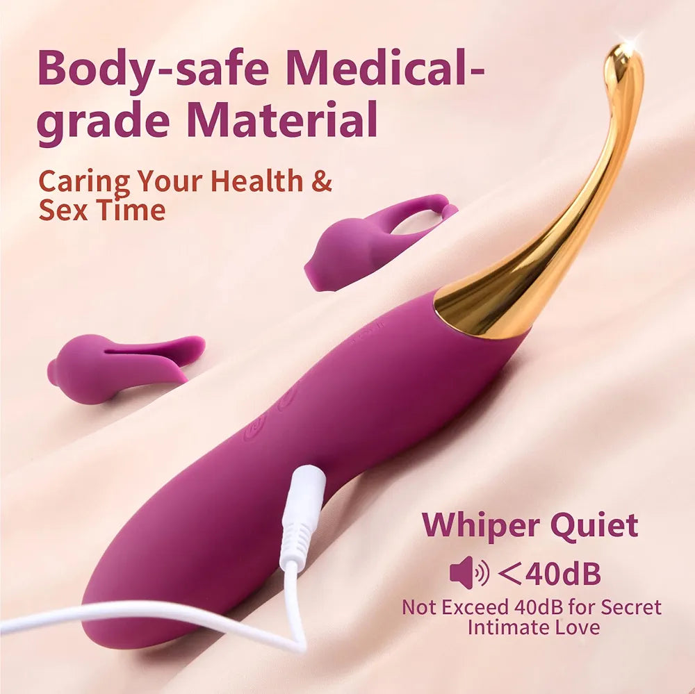 SVAKOM Multi-Function Silicone Wand Massager with Dual Interchangeable Heads for Targeted Stimulation