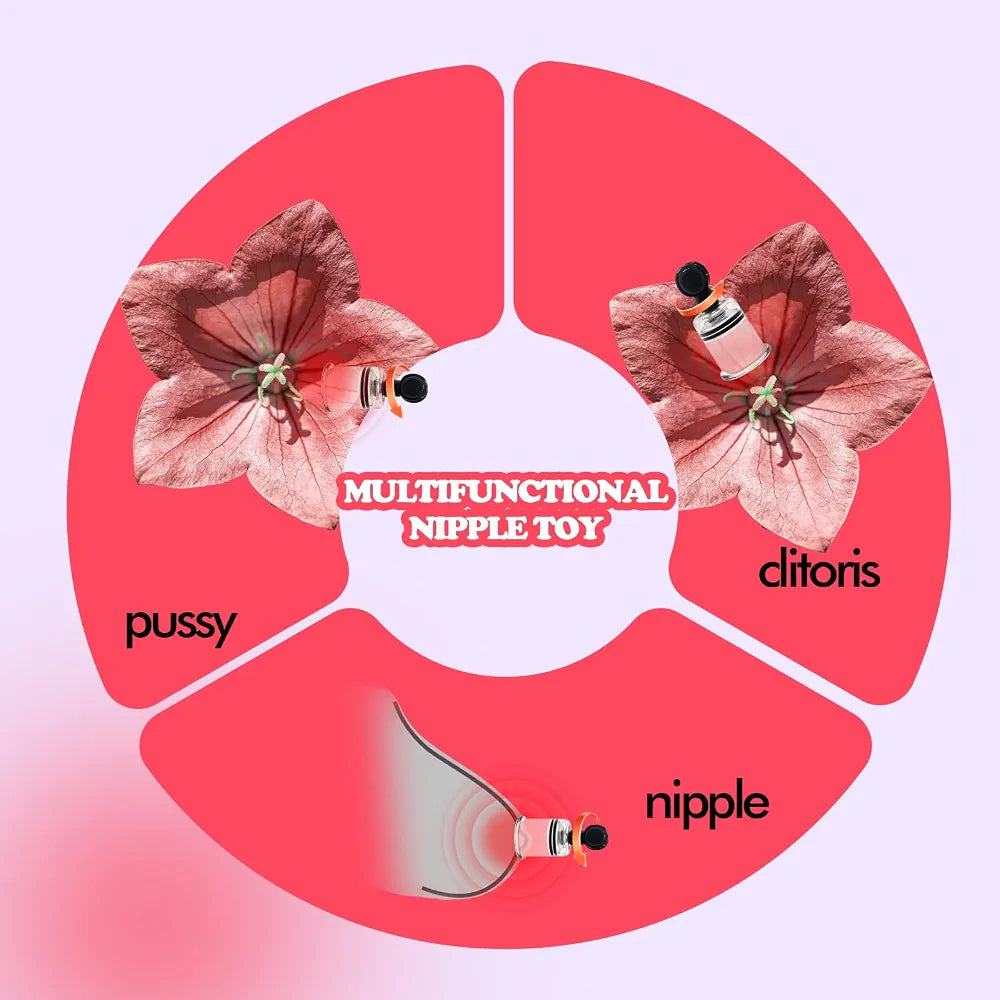 8-Piece Adjustable Vacuum Suction Nipple and Clitoral Stimulator Set for Couples