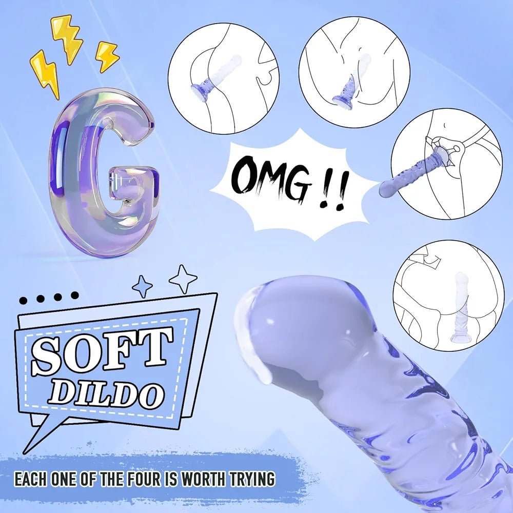 4-Piece Silicone Anal Training Kit with Suction Base for Beginners and Advanced Users