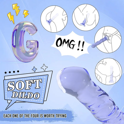 4-Piece Silicone Anal Training Kit with Suction Base for Beginners and Advanced Users