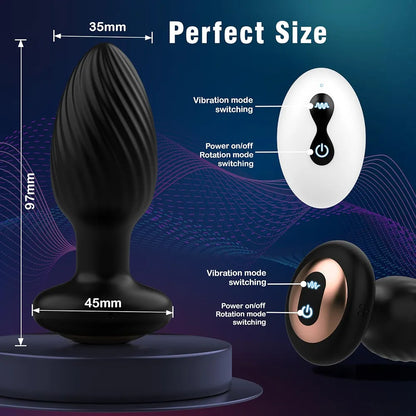 App-Controlled 360° Rotating Prostate Massager with 9 Vibration Modes and Remote