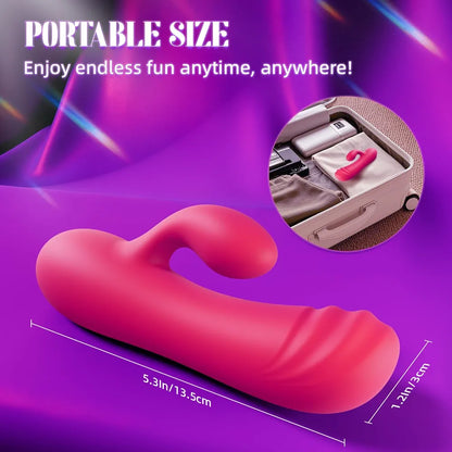 10-Mode Waterproof Silicone Rabbit Vibrator - Couples Mini Bullet Massager for Clitoral and G-Spot Stimulation