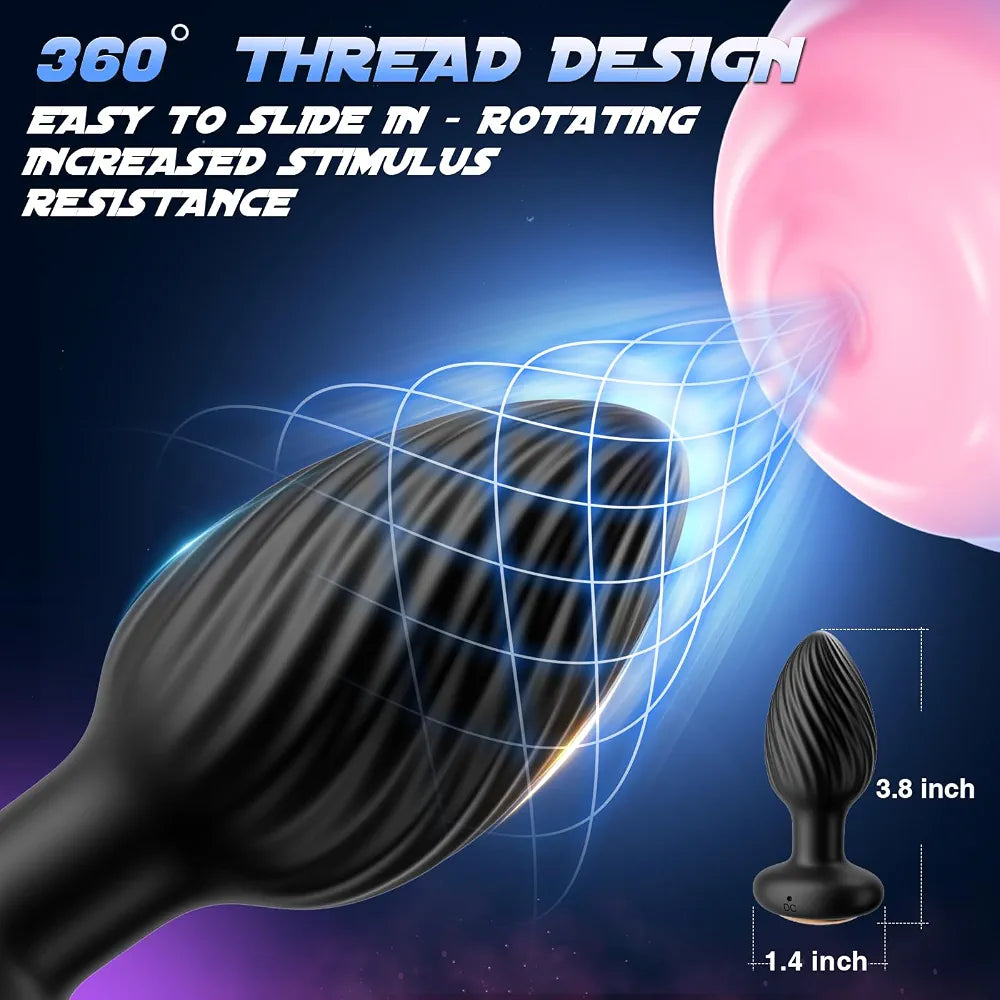 App-Controlled 360° Rotating Prostate Massager with 9 Vibration Modes and Remote