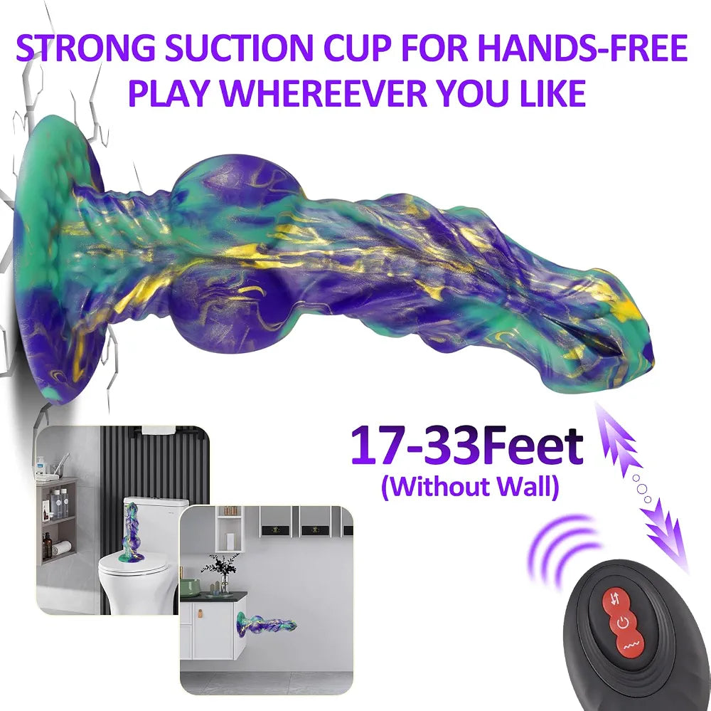 Remote-Controlled Realistic Fantasy Thrusting Vibrator with Suction Base