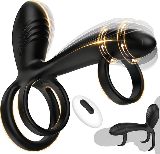 Ultimate 360-Degree Twisting Vibrating Penis Ring with 10 Modes for Couples