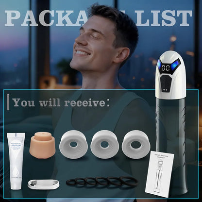 Male Penis Pump Adult Sex Toys for Men Automatic Enlargers & Extend Pump for Men with 10 Erection Training Modes Male Masturbator Electirc Penis Pump Entender Pumps & Enlargers 