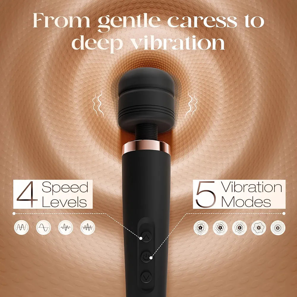 24-Mode Waterproof Cordless Wand Massager for Clitoral and Full-Body Stimulation