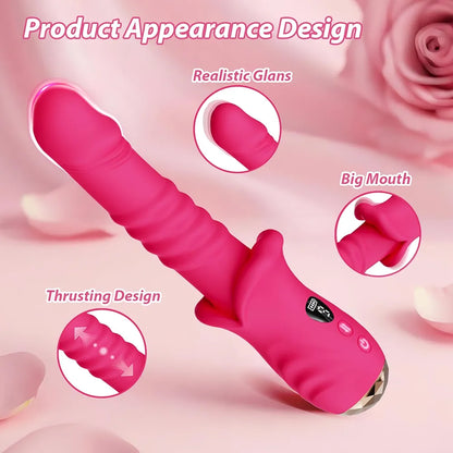 Rechargeable Waterproof Thrusting and Vibrating G-Spot Massager with LED Display