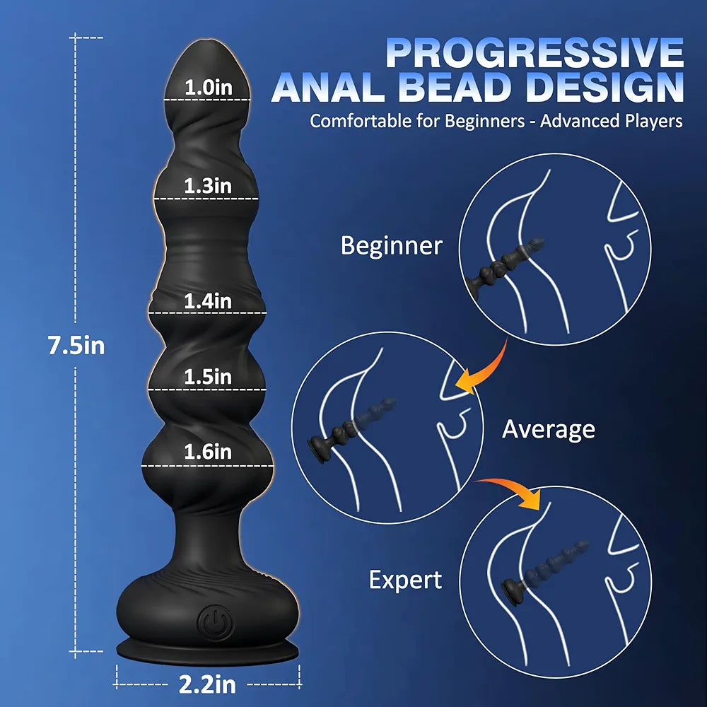 Remote-Controlled Vibrating Prostate Massager and Butt Plug for Couples