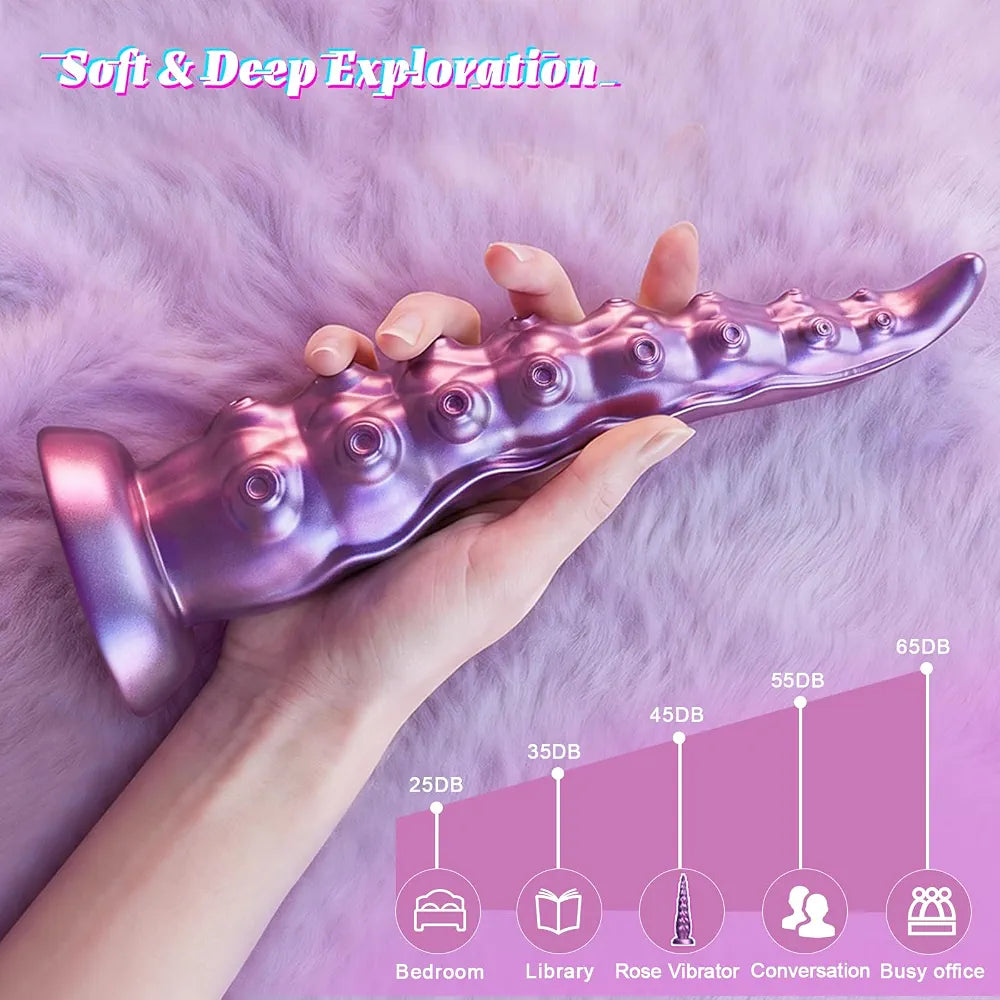 MHYNNR App-Controlled Vibrating Octopus Tentacle Dildo with Suction Cup