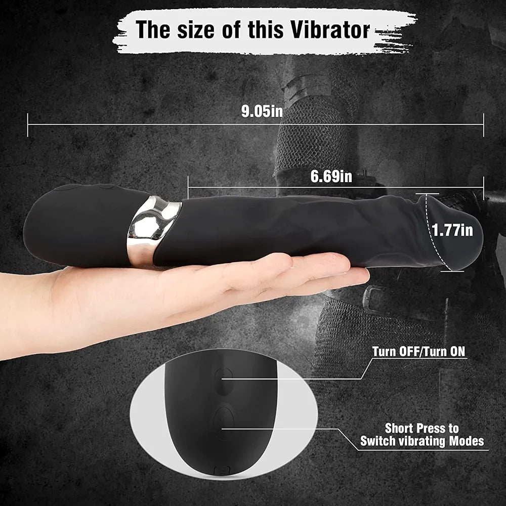 FIDECH Waterproof Silicone Wand Massager with 7 Vibration Modes for G-Spot and Clitoral Stimulation