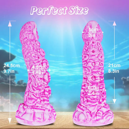 10-Inch Realistic Silicone Octopus Tentacle Dildo with Suction Cup - Extra Large Thick Monster Dragon Design for G-Spot and Prostate Stimulation