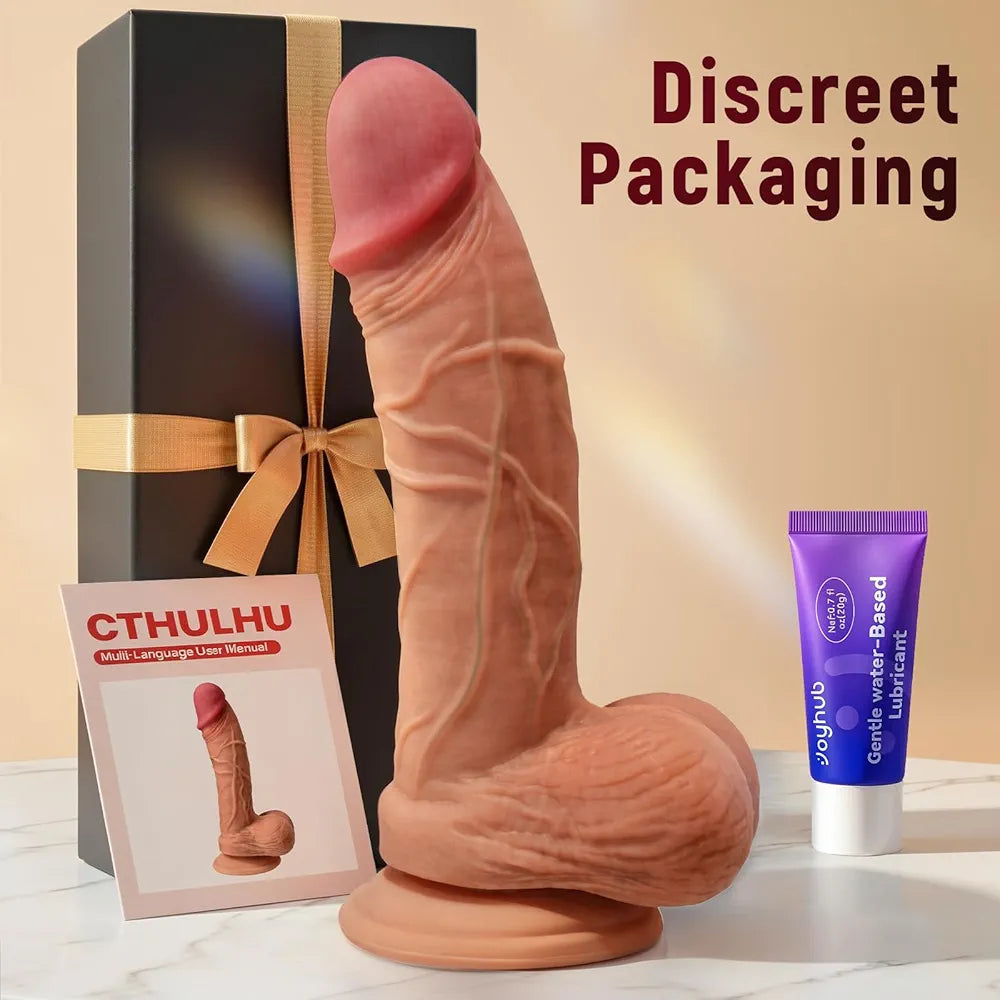 Coocfan 7-Inch Realistic Silicone Dildo with Suction Cup, Soft Lifelike Veiny Texture for G-Spot and Anal Stimulation