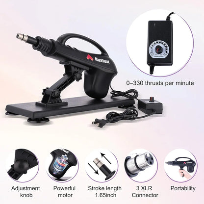 Automatic Thrusting Sex Machine with 7 Attachments and 3XLR Connector for G-Spot and Anal Stimulation