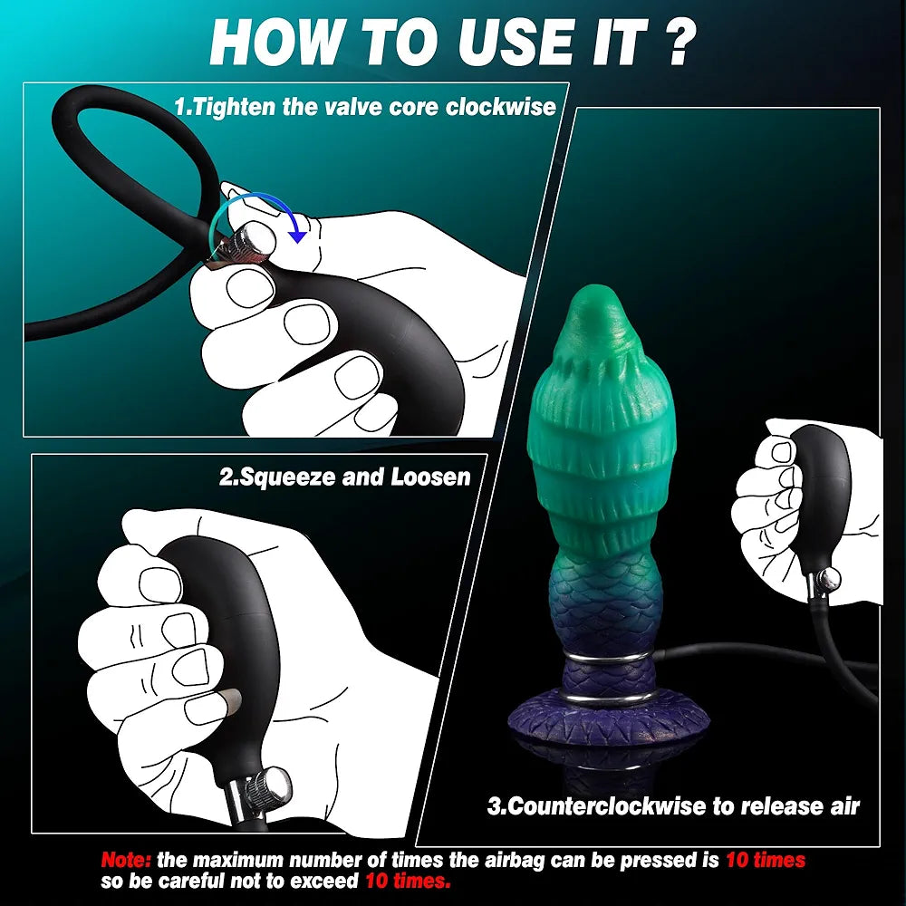 Inflatable Fantasy Horse Dildo with Adjustable Thickness and Strong Suction Cup