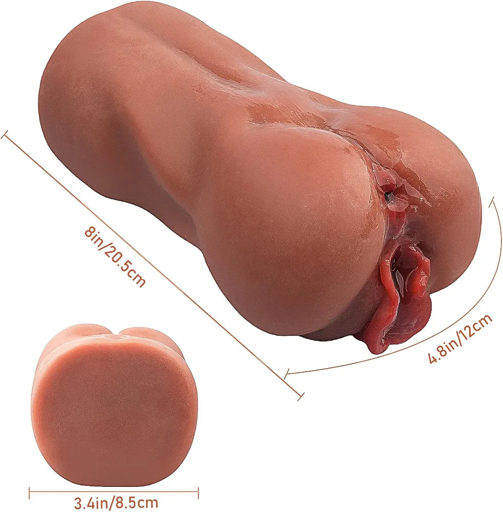 Realistic 2-in-1 Dual-Channel Male Masturbator with Vagina and Anal Simulation