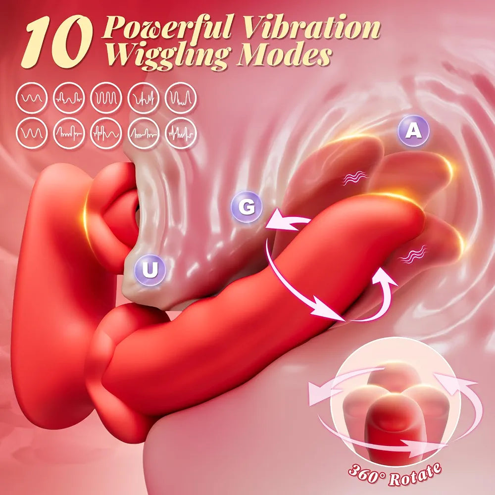 Rose-Shaped Clitoral and G-Spot Suction Vibrator with 30 Stimulation Modes for Couples