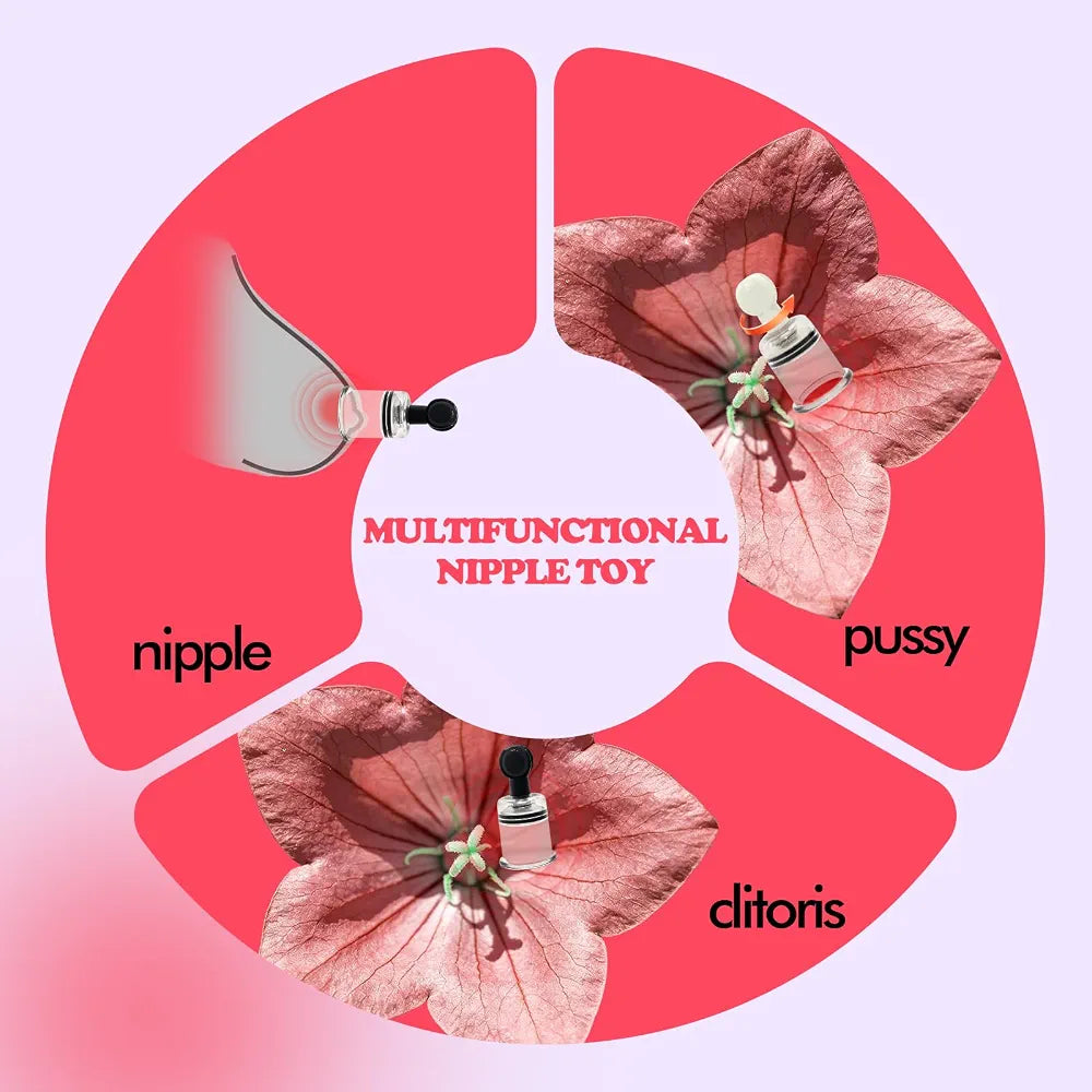 8-Piece Vacuum Suction Cup Set for Clitoral and Nipple Stimulation