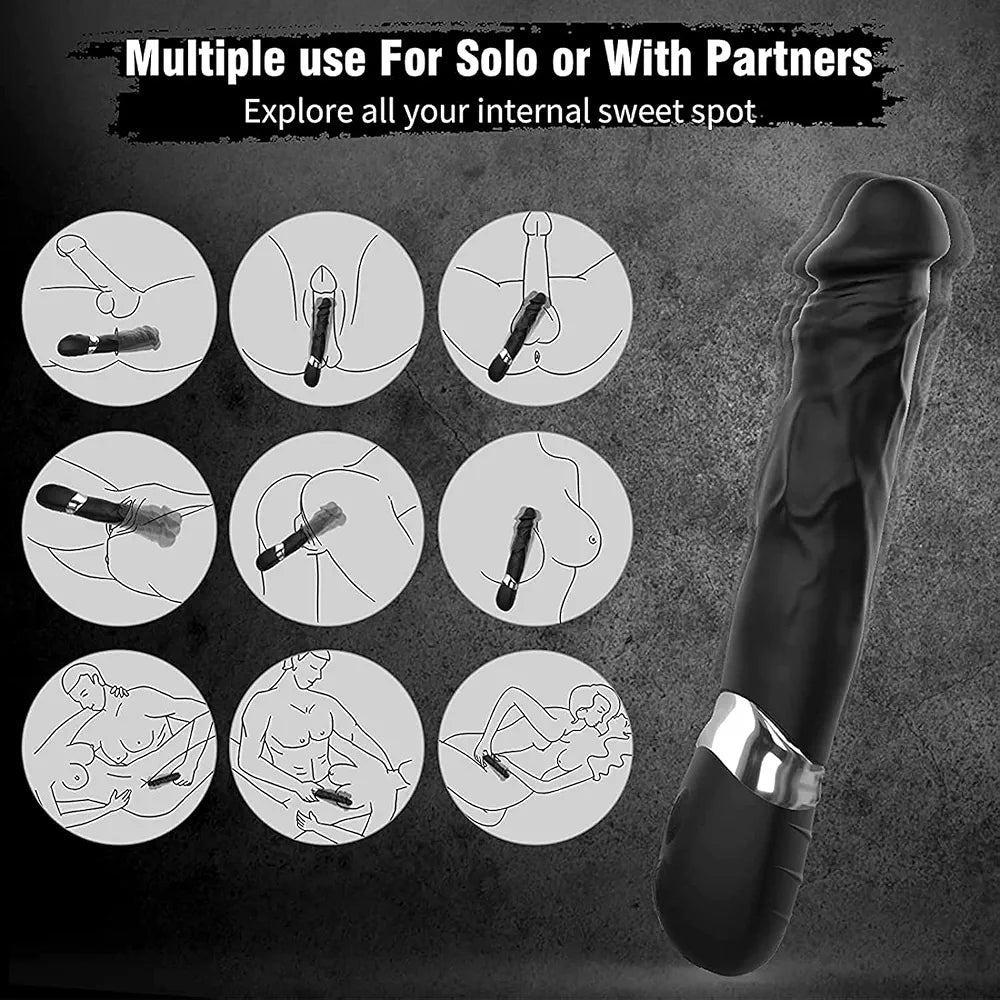 FIDECH Waterproof Silicone Wand Massager with 7 Vibration Modes for G-Spot and Clitoral Stimulation