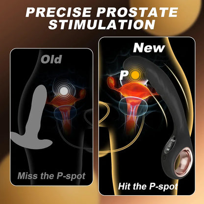 Ergonomic Prostate Massager with 9 Vibration Modes and Ring Handle