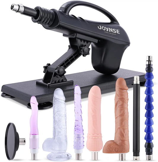 Joynse Automatic Thrusting Sex Machine with Suction Cup, 3XLR Connector, and 8 Interchangeable Attachments