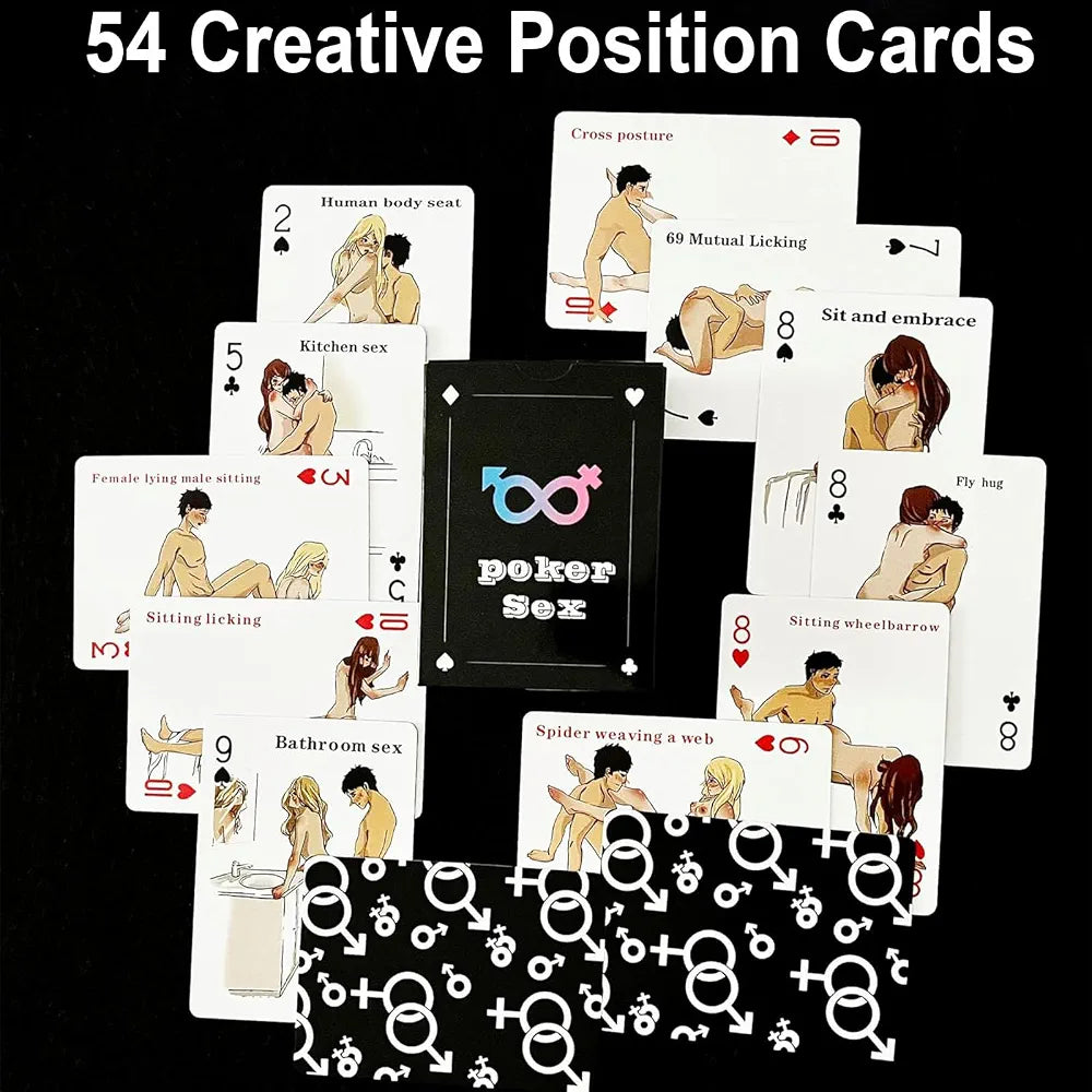 Intimate Couples Game Bundle: 54 Position Cards and Glow-in-the-Dark Action Dice for Romantic Date Nights