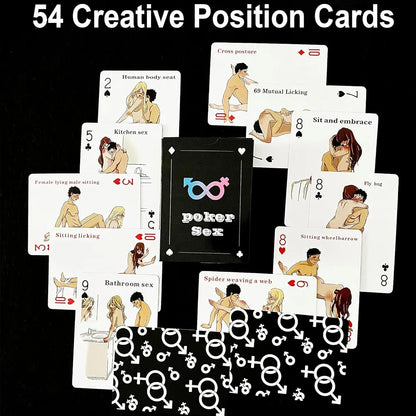 Intimate Couples Game Bundle: 54 Position Cards and Glow-in-the-Dark Action Dice for Romantic Date Nights