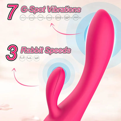 Dual-Stimulation Rabbit Vibrator: 7-Mode G-Spot & Clitoral Massager for Women