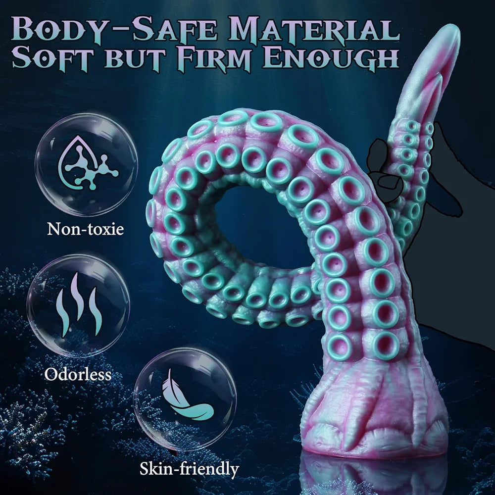 21-Inch XL Fantasy Tentacle Dildo with Suction Cup - Silicone Monster Octopus Anal Toy for Couples