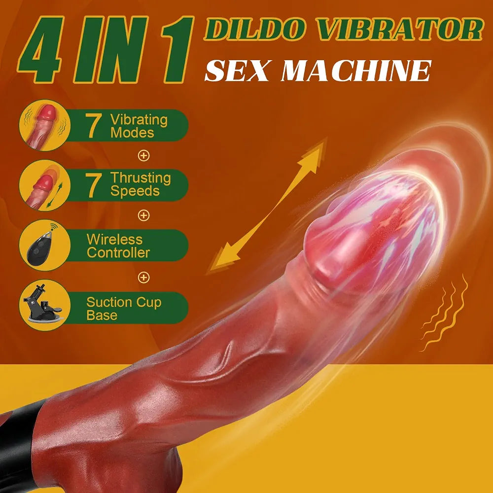 9.8-Inch Realistic Thrusting Dildo Vibrator with Remote Control, 7 Vibration & 7 Thrusting Modes for G-Spot Stimulation