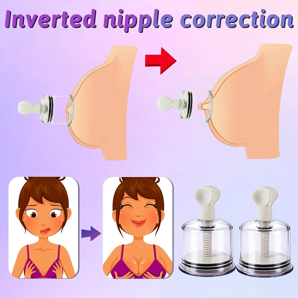Adjustable Vacuum Nipple Suction Cups for Sensitivity and Arousal