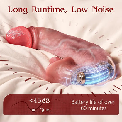 5-in-1 AI Sync Realistic Thrusting Vibrating Dildo with App Control and Tongue Licking Modes