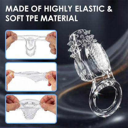 Dual-Pack Vibrating Cock Ring and Penis Sleeve Set for Couples