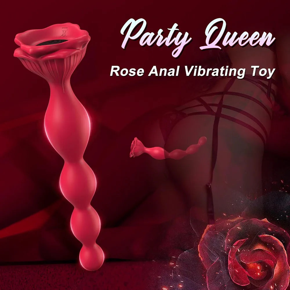 Premium 7.8-Inch Liquid Silicone Vibrating Anal Bead Stimulator